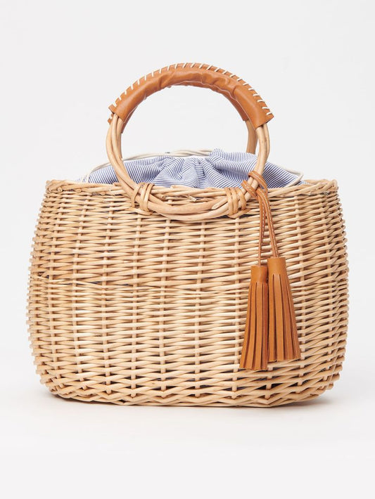 Delina Rattan Mini Tote Bag